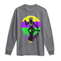 Funny Mardi Gras Rougarou Long Sleeve Shirt Beads Carnival Cryptids Of Louisiana