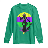 Funny Mardi Gras Rougarou Long Sleeve Shirt Beads Carnival Cryptids Of Louisiana