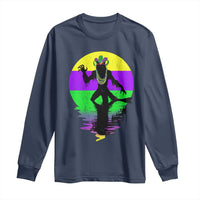 Funny Mardi Gras Rougarou Long Sleeve Shirt Beads Carnival Cryptids Of Louisiana