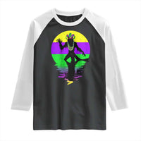Funny Mardi Gras Rougarou Raglan Shirt Beads Carnival Cryptids Of Louisiana