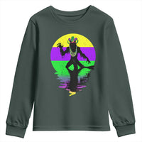 Funny Mardi Gras Rougarou Youth Sweatshirt Beads Carnival Cryptids Of Louisiana