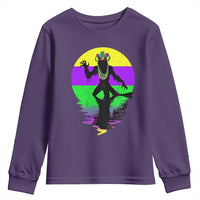 Funny Mardi Gras Rougarou Youth Sweatshirt Beads Carnival Cryptids Of Louisiana