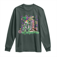 Funny Mardi Gras In Alabama AL Long Sleeve Shirt Moon Pie Jester Hat