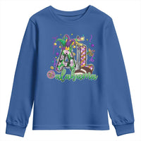 Funny Mardi Gras In Alabama AL Youth Sweatshirt Moon Pie Jester Hat