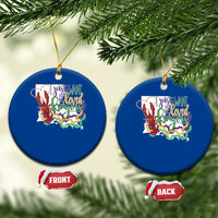 Funny Mardi Gras Louisiana Ceramic Ornament I Just Want To Be Loved Bayou Crawfish Beads
