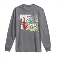 Funny Mardi Gras Louisiana Long Sleeve Shirt I Just Want To Be Loved Bayou Crawfish Beads