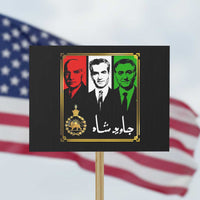 Pahlavi Kings of Iran Protest Sign Javid Shah Long live the King