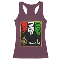 Pahlavi Kings of Iran Racerback Tank Top Javid Shah Long live the King