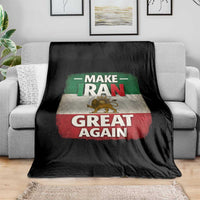Make Iran Great Again Throw Blanket MIGA Vintage Persian Lion Flag