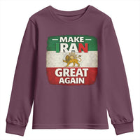 Make Iran Great Again Youth Sweatshirt MIGA Vintage Persian Lion Flag