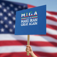 Make Iran Great Again Protest Sign MIGA Emblem Of Iran Persian Lion Flag