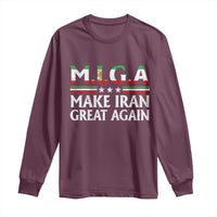 Make Iran Great Again Long Sleeve Shirt MIGA Emblem Of Iran Persian Lion Flag
