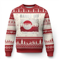 Hands Off Greenland Ugly Christmas Sweater Greenland EST 1262 Political Protest