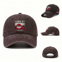 Hands Off Greenland Washed Cotton Baseball Cap Greenland EST 1262 Political Protest