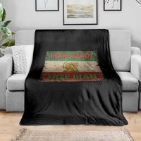 Iran Azadi Lion Sun Sword Flag Free Iran Revolution Throw Blanket