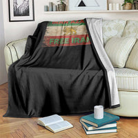 Iran Azadi Lion Sun Sword Flag Free Iran Revolution Throw Blanket