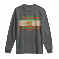 Iran Azadi Lion Sun Sword Flag Free Iran Revolution Long Sleeve Shirt