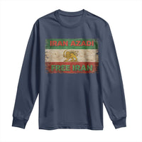 Iran Azadi Lion Sun Sword Flag Free Iran Revolution Long Sleeve Shirt