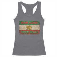 Iran Azadi Lion Sun Sword Flag Free Iran Revolution Racerback Tank Top