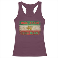 Iran Azadi Lion Sun Sword Flag Free Iran Revolution Racerback Tank Top