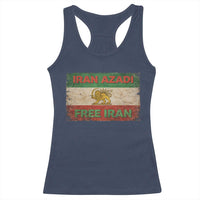 Iran Azadi Lion Sun Sword Flag Free Iran Revolution Racerback Tank Top