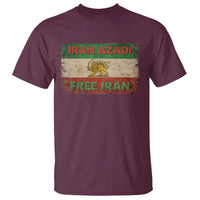 Iran Azadi Lion Sun Sword Flag Free Iran Revolution T Shirt