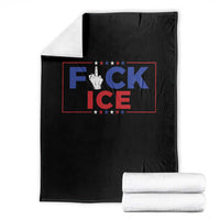 Funny Fck Ice Throw Blanket Immigration Activist Anti Deportation Middle Finger Graphic