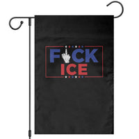 Funny Fck Ice Garden Flag Immigration Activist Anti Deportation Middle Finger Graphic