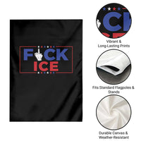 Funny Fck Ice Garden Flag Immigration Activist Anti Deportation Middle Finger Graphic