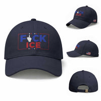 Funny Fck Ice Baseball Cap Immigration Activist Anti Deportation Middle Finger Graphic