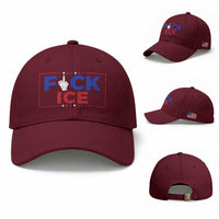 Funny Fck Ice Baseball Cap Immigration Activist Anti Deportation Middle Finger Graphic
