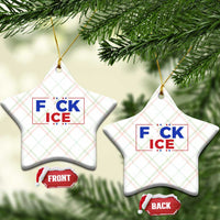Funny Fck Ice Ceramic Ornament Immigration Activist Anti Deportation Middle Finger Graphic