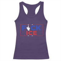Funny Fck Ice Racerback Tank Top Immigration Activist Anti Deportation Middle Finger Graphic