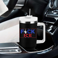 Funny Fck Ice Tumbler With Handle Immigration Activist Anti Deportation Middle Finger Graphic