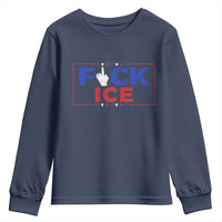 Funny Fck Ice Youth Sweatshirt Immigration Activist Anti Deportation Middle Finger Graphic