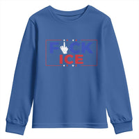 Funny Fck Ice Youth Sweatshirt Immigration Activist Anti Deportation Middle Finger Graphic