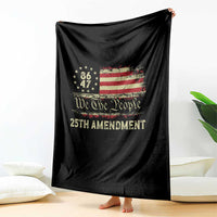 8647 Resist 25th Amendment Throw Blanket Vintage American Flag