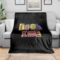 Fck Ice Throw Blanket Immigration Activist Magazine Cutout Paper Graphic