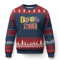 Fck Ice Ugly Christmas Sweater Immigration Activist Magazine Cutout Paper Graphic