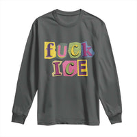 Fck Ice Long Sleeve Shirt Immigration Activist Magazine Cutout Paper Graphic
