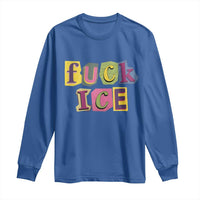 Fck Ice Long Sleeve Shirt Immigration Activist Magazine Cutout Paper Graphic