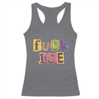 Fck Ice Racerback Tank Top Immigration Activist Magazine Cutout Paper Graphic