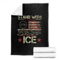 Stand With Ice Throw Blanket Immigration Officers American Flag Border Patrol