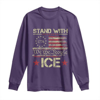 Stand With Ice Long Sleeve Shirt Immigration Officers American Flag Border Patrol