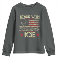 Stand With Ice Youth Sweatshirt Immigration Officers American Flag Border Patrol