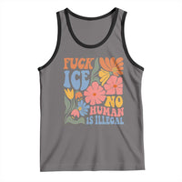 Fck Ice No Human Is Illegal Tank Top Immigration Rights Protest Rertro Floral
