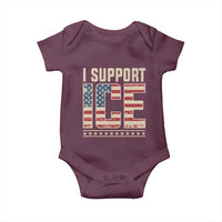 I Support ICE Baby Onesie Immigration Officers Vintage American Flag