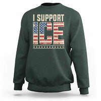I Support ICE Sweatshirt Immigration Officers Vintage American Flag