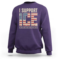 I Support ICE Sweatshirt Immigration Officers Vintage American Flag