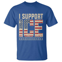 I Support ICE T Shirt Immigration Officers Vintage American Flag